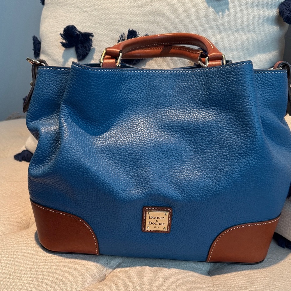 Dooney & Bourke Blue and Tan Satchel